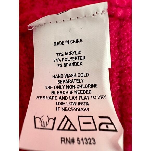 NWOTD CHAUS Size S ribbed turtleneck sweater pink - Picture 3 of 10